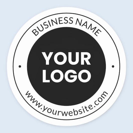 Sticker Rond Business Name & Website or Slogan, Thank You Etc.