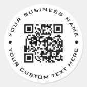 Sticker Rond Business Qr Code Chic Moderne Minimal Simple (Devant)