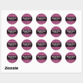 Sticker Rond Business Retro Cercles Moderne Rose (Feuille)