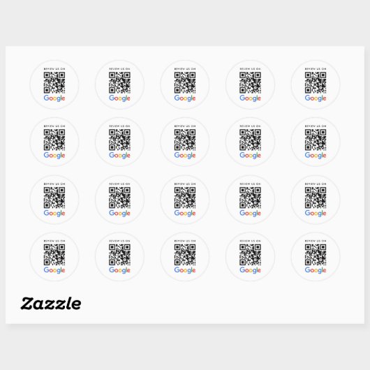 Sticker Rond Business Review on Google QR Code (Feuille)