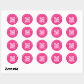Sticker Rond Business Thank You Custom QR Code Pink (Feuille)