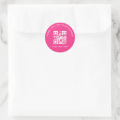 Sticker Rond Business Thank You Custom QR Code Pink (Sac)