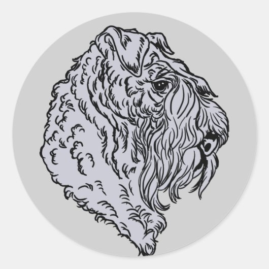 Sticker Rond Buste Kerry Blue Terrier (Devant)