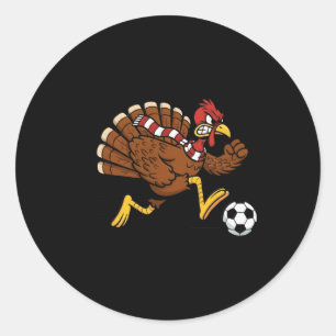 Sticker Rond But de dribble de dinde de football drôle des garç