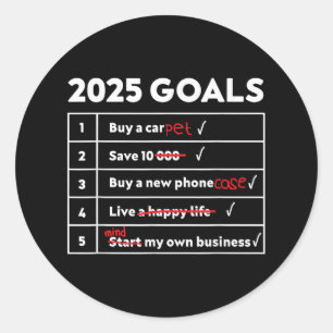 Sticker Rond Buts amusants 2025 Nouvel An Hilaire Humour de sar