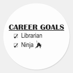 Sticker Rond Buts de carrière de Ninja - bibliothécaire