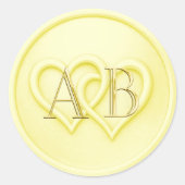 Sticker Rond Butter Two Hearts Intertwined Monogram Wedding (Devant)