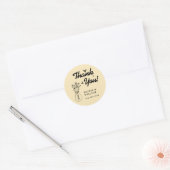 Sticker Rond Butter Yellow Wildflower Wedding Thank You (Enveloppe)