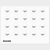 Sticker Rond Butterfly Rainbow (Feuille)