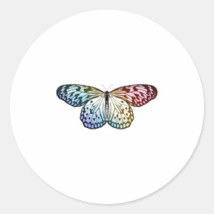 Sticker Rond Butterfly Rainbow