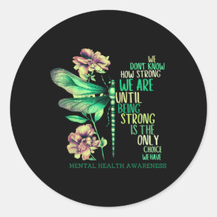 Sticker Rond Butterfly Warrior Support Femmes Mentals Santé Awa