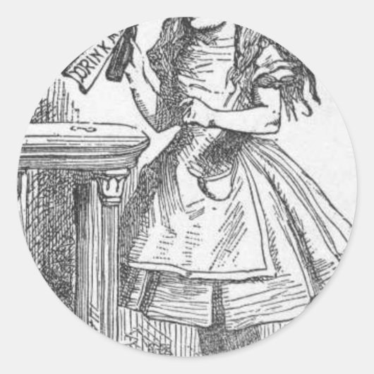 Sticker Rond Buvez-moi, Alice au pays des merveilles (Devant)