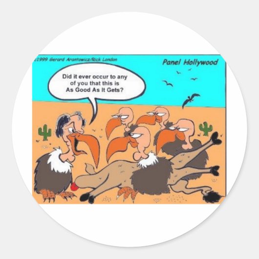 Sticker Rond Buzzard En Ecstacy Drôle Cadeaux Tee - shirts & Ob (Devant)