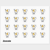 Sticker Rond Bye - Funny cat (Feuille)