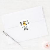 Sticker Rond Bye - Funny cat (Enveloppe)