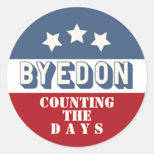 Sticker Rond Byedon Compte Les Jours Jusqu'Au Président Joe Bid