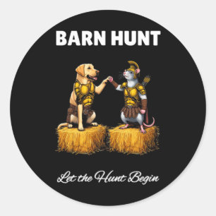 Sticker Rond Byrn Hunt Lover - Joli Rat Guerrier Et Travail Jau