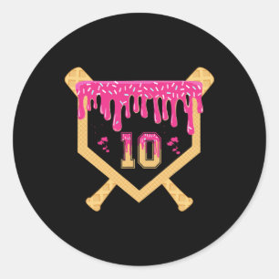 Sticker Rond Bysebyll 10 Year Old Birthday Drip 10e Anniversair