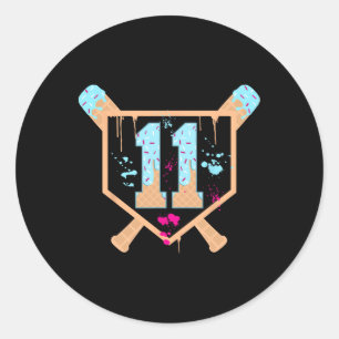 Sticker Rond Bysebyll 11 Year Old Ice Cream Drip 11e Anniversai