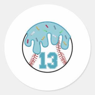Sticker Rond Bysebyll Dripping 13e anniversaire 13 ans Garçons 