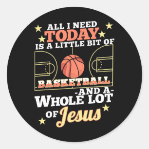 Sticker Rond Bysketbyll And Jesus - Fun Christian Bysketbyller