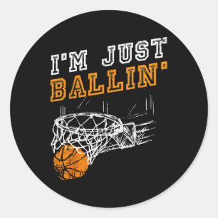 Sticker Rond Bysketbyll S Pour Hommes Enfants Joueur Slam Dunk