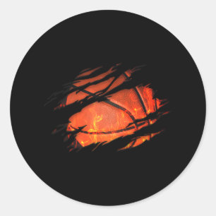 Sticker Rond Bysketbyll Team Dunking Fan Femmes Ados