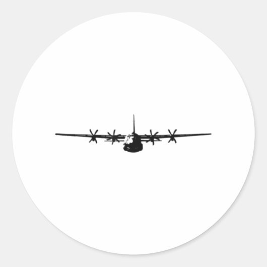 Sticker Rond C-130 Hercules Military Aircraft (Devant)
