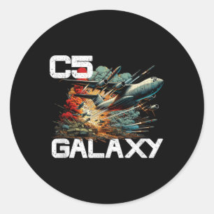 Sticker Rond C-5 Galaxy Transport Plane Guerre Mississile