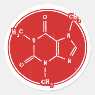 Sticker Rond C-C-Caffeine