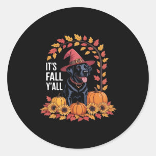 Sticker Rond C’est l’automne Y’all Halloween Thanksgiving Drôle