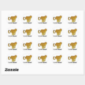 Sticker Rond C est pour Cheetah (Feuille)