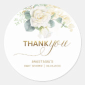 Sticker Rond C’est un Baby shower Garçon - Ballons d’or et verd (Devant)