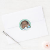 Sticker Rond C’est un garçon naissance bébé polkadot photo fair (Enveloppe)