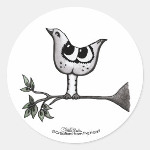 Sticker Rond C’est un oiseau... c’est un chat ! -Illusion optiq