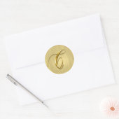 Sticker Rond C Monogram Gold Seal Faire-part de mariage Holiday (Enveloppe)