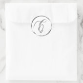 Sticker Rond C Monogramme Faux Enveloppe Argent Ou Favoriser Le (Sac)