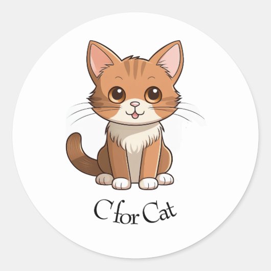 Sticker Rond C pour le chat (Devant)