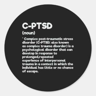 Sticker Rond C-ptsd Définition Sensibilisation au stress Posttr