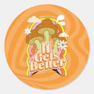 Sticker Rond Ça devient mieux   Sensations Super Good Vibes & R