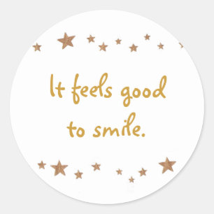 Sticker Rond Ça fait du bien de sourire, des autocollants, une