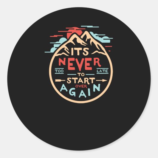 Sticker Rond Ça ne recommence plus jamais (Devant)