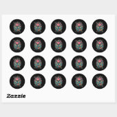 Sticker Rond Ça Ne Va Pas - Squelette Mains Avec Coeur (Feuille)