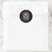 Sticker Rond Ça Ne Va Pas - Squelette Mains Avec Coeur (Sac)