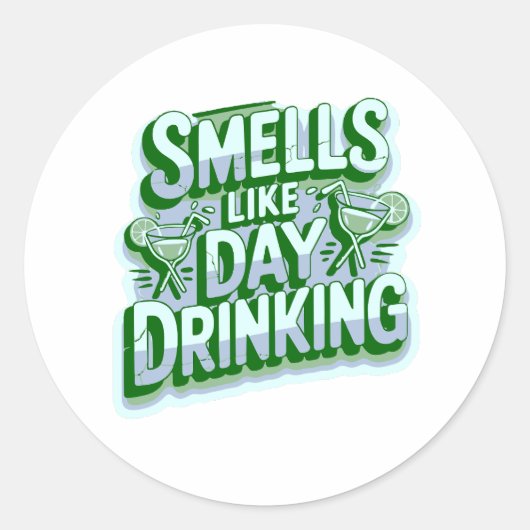 Sticker Rond Ça sent le verre du jour (Devant)
