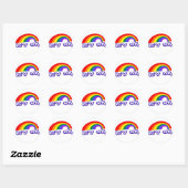 Sticker Rond "Ça va" avec l'arc en ciel (Feuille)