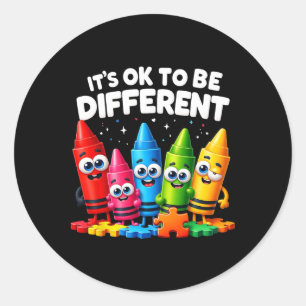 Sticker Rond Ça va d'être différent Sensibilisation sur l'autis