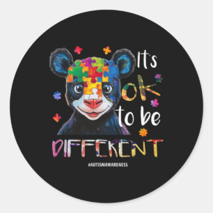 Sticker Rond Ça va être différent - Sensibilisation sur l'autis
