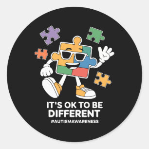 Sticker Rond Ça va être différent Sensibilisation sur l'autisme