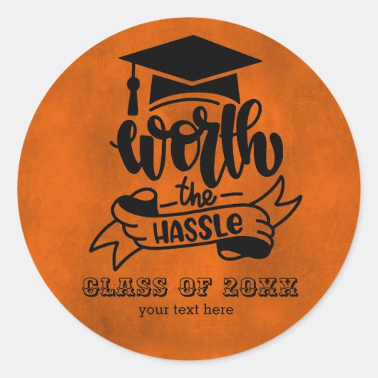Sticker Rond Ça vaut le coup - Orange (Devant)